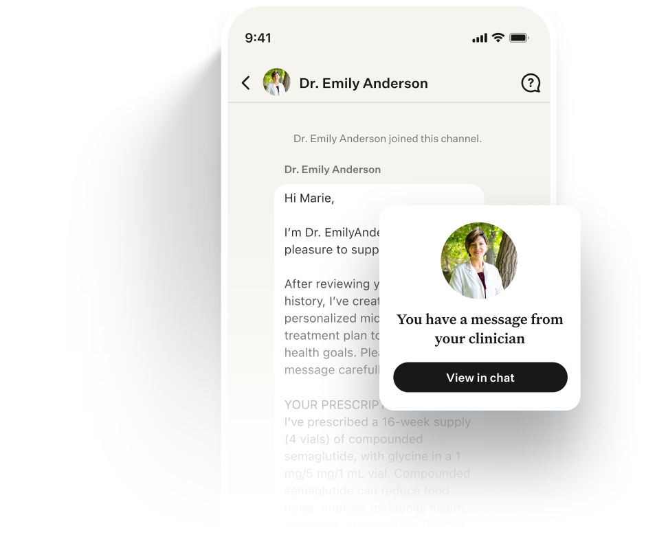 Phone screenshot of a video visit with a clinician