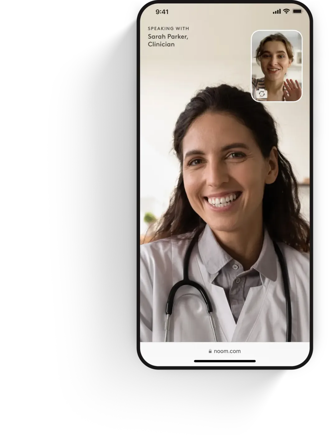 Online consultation with a clinician on a phone