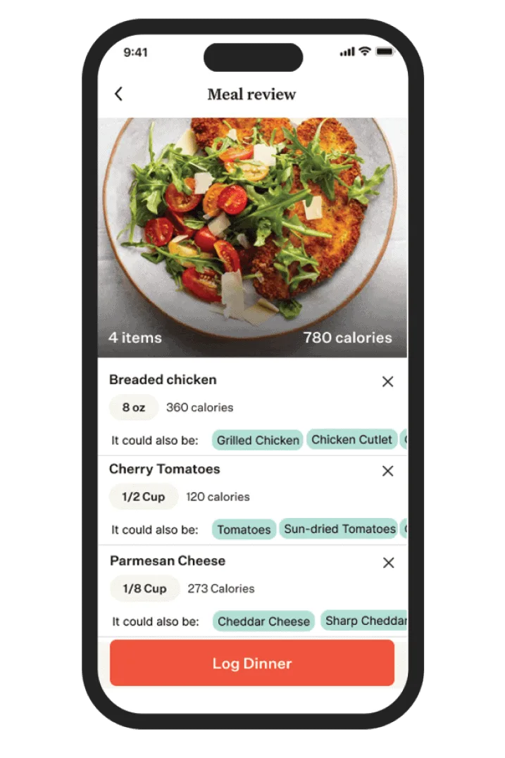 Noom app showing a weight loss program screen