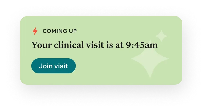 Noom app clinician notification card