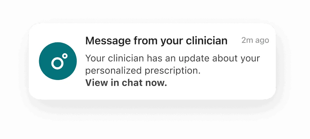 Noom app clinician message card
