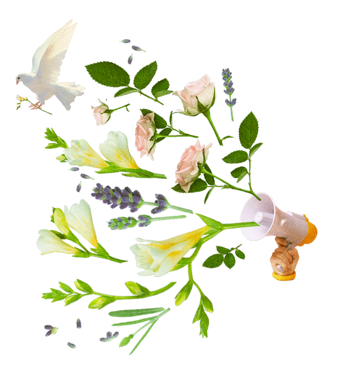 Flower and microphone illustration