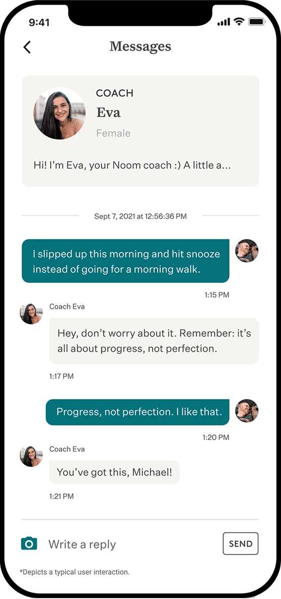Noom chat screen