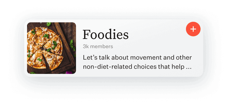 Noom Foodies community group popup