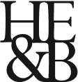 Black HE&B logo