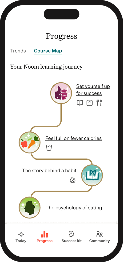 Noom app screen showing a diabetes education module