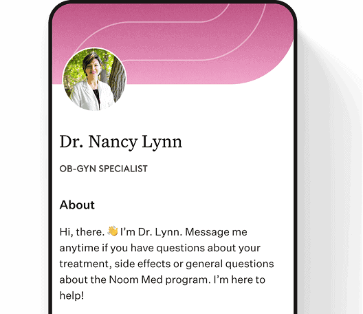 Noom menopause support app screen showing clinician chat
