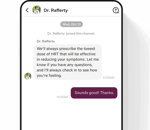 Noom menopause support app screen showing dosing schedule