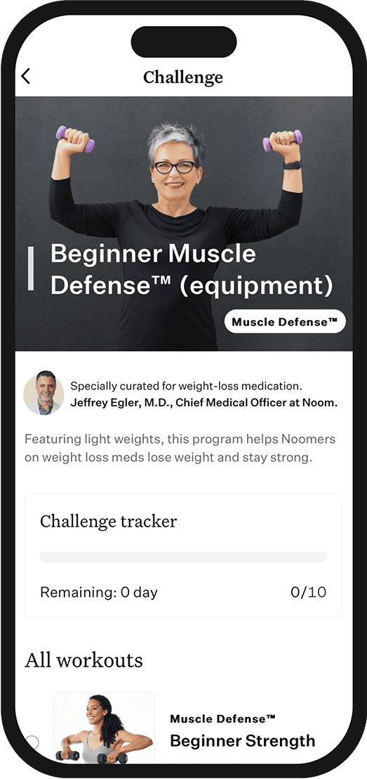 Noom GLP-1 Companion app — Muscle Defense feature