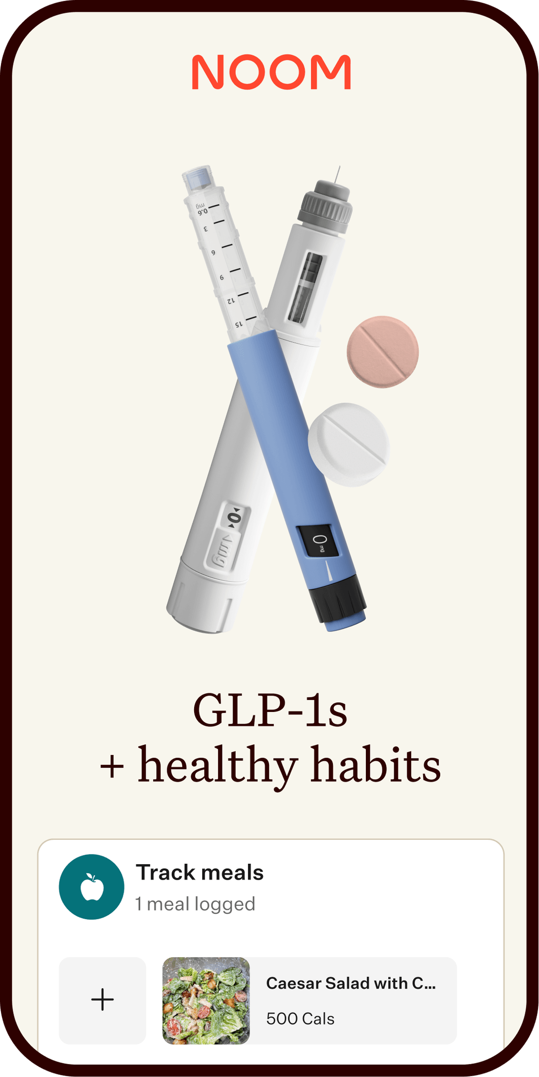 Noom app showing GLP-1s and healthy habits