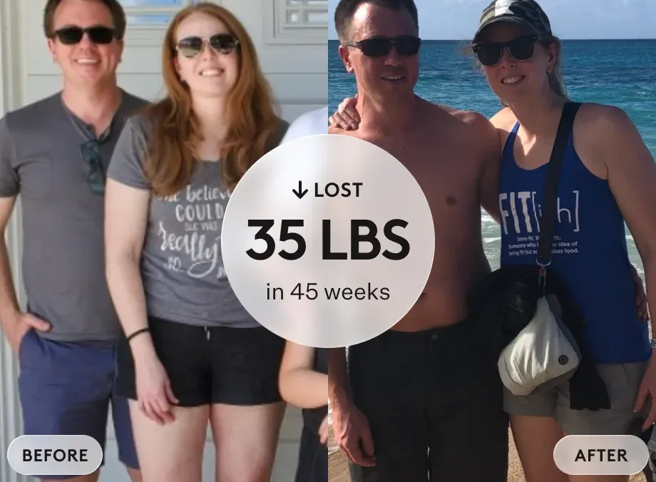 Jessica S. — real Noom GLP-1Rx Plus Program member before and after weight-loss photos