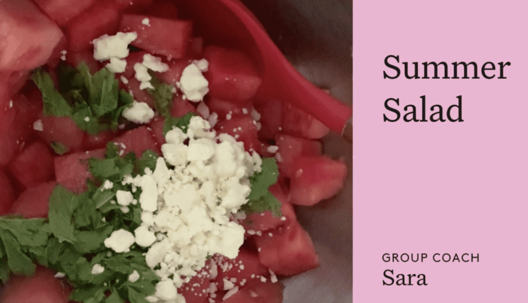 Watermelon salad with graphic