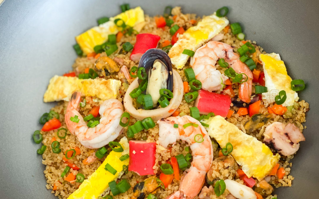 “Chaufa de quinoa y mariscos”